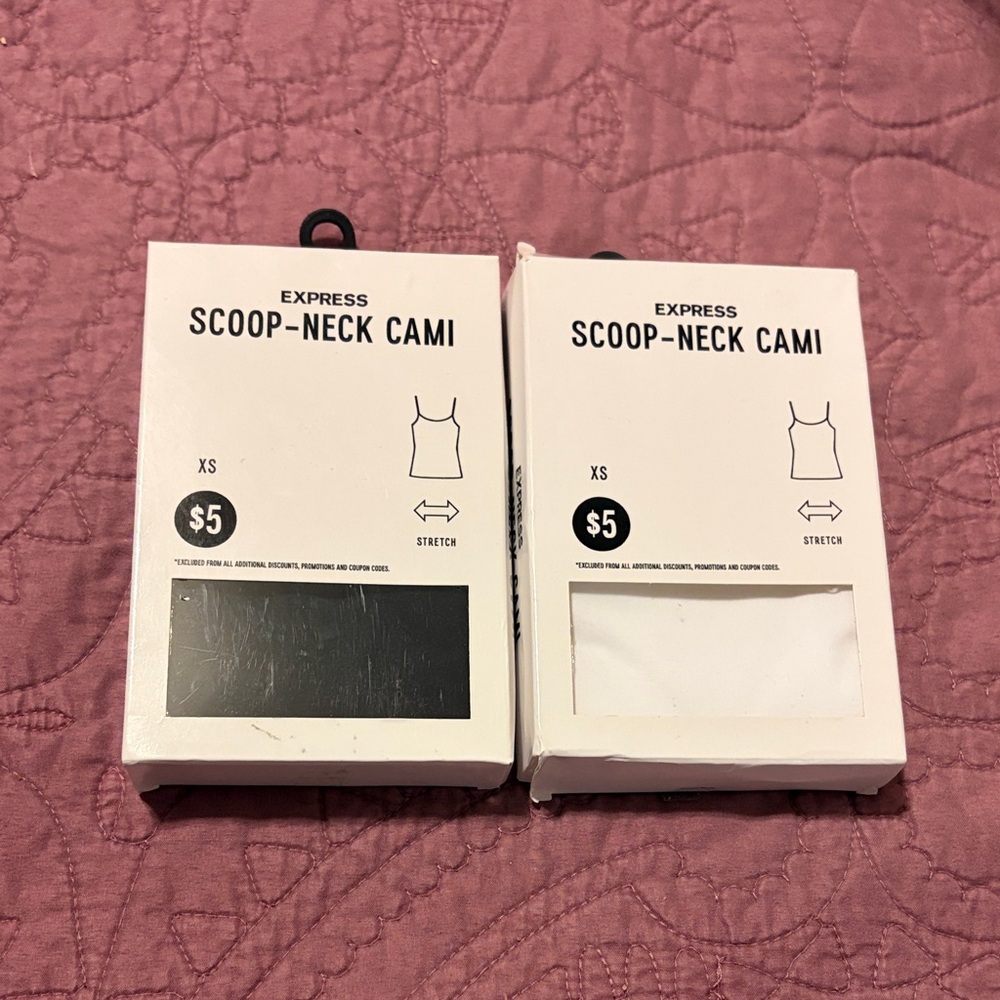 Express Scoop-Neck Cami Set - Black and White